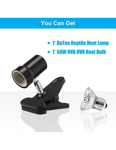Lámpara de Calor para Reptiles DaToo 50W UVA UVB Ajustable