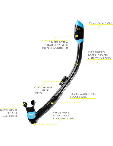 Snorkel Seco Cressi Supernova con Válvula y Protector