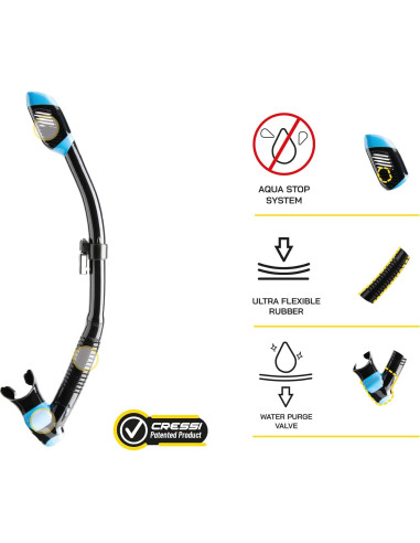 Snorkel Seco Cressi Supernova con Válvula y Protector
