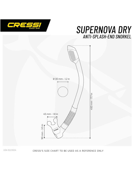 Snorkel Seco Cressi Supernova con Válvula y Protector