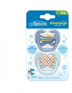 Chupete Simétrico Dr. Brown Amanecer Azul 0-6m 2 Piezas 2