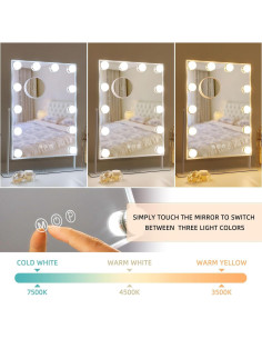 Espejo de Maquillaje Iluminado FENCHILIN 48x35 cm 10X Magnificación 2