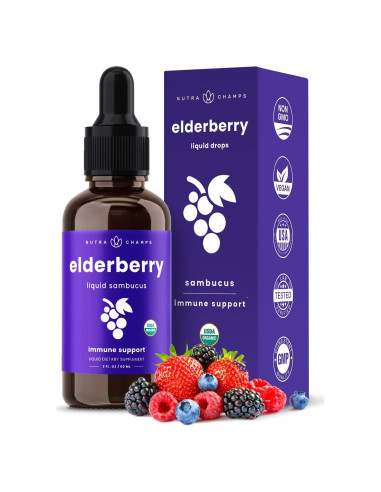 Jarabe de Saúco Negro NutraChamps 60ml - Antioxidante Sin Azúcar