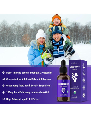 Jarabe de Saúco Negro NutraChamps 60ml - Antioxidante Sin Azúcar