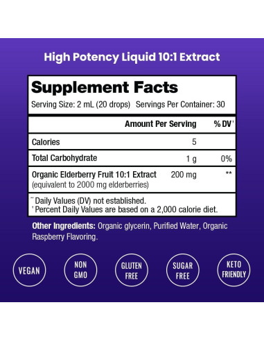 Jarabe de Saúco Negro NutraChamps 60ml - Antioxidante Sin Azúcar