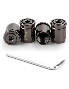 4 Tapones de Válvula Antirrobo Dickno para Neumáticos - Negro