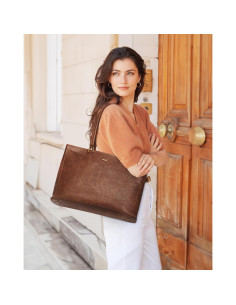 Bolsa Tote LOVEVOOK para Laptop 15.6" Marrón Retro 2