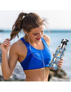 Botella de Agua ZOEO 590ml Acero Inoxidable con Popote Niños 2