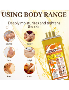 Aceite Corporal Hlonns 1000ml Cúrcuma Hidratante Natural 2