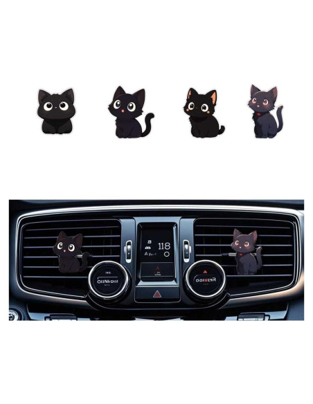 Clip Ambientador para Auto Cinpudo Gato Negro - Decoración Ventilación