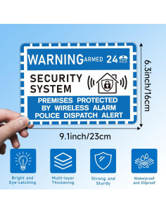 Cartel de Alarma de Seguridad LUHIMO 24 Horas Vinilo 22.86x16cm 2