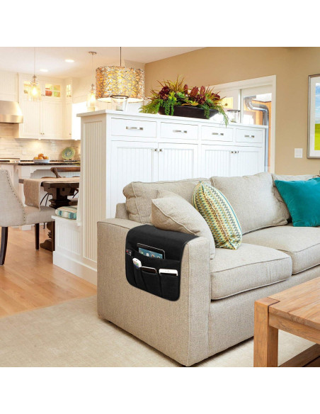 Organizador de Reposabrazos Sixyotie 5 Bolsillos Negro 33x89 cm