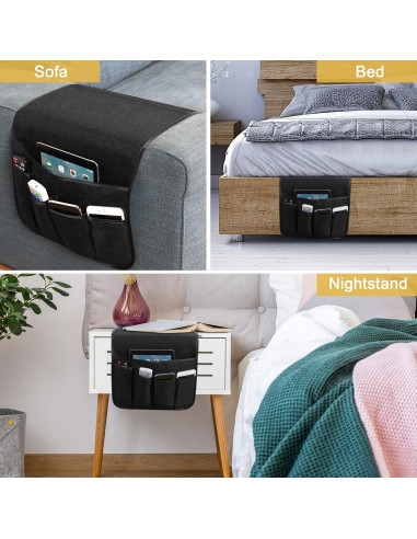 Organizador de Reposabrazos Sixyotie 5 Bolsillos Negro 33x89 cm