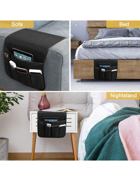 Organizador de Reposabrazos Sixyotie 5 Bolsillos Negro 33x89 cm