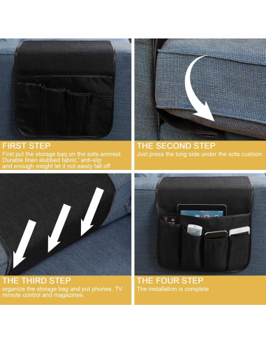 Organizador de Reposabrazos Sixyotie 5 Bolsillos Negro 33x89 cm