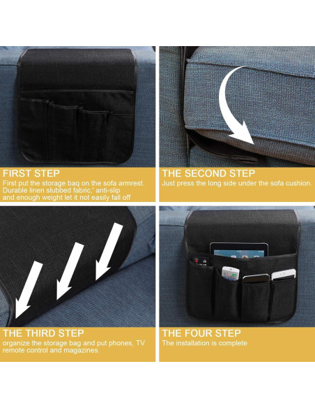 Organizador de Reposabrazos Sixyotie 5 Bolsillos Negro 33x89 cm