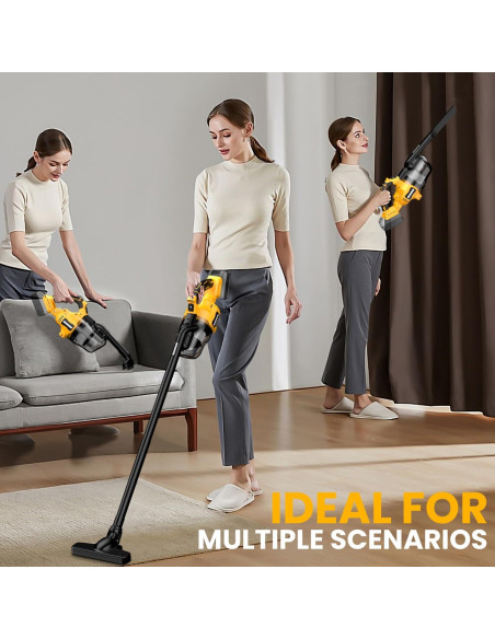 Aspiradora Inalámbrica GUNOZE 20V 500W HEPA 5 en 1 Portátil