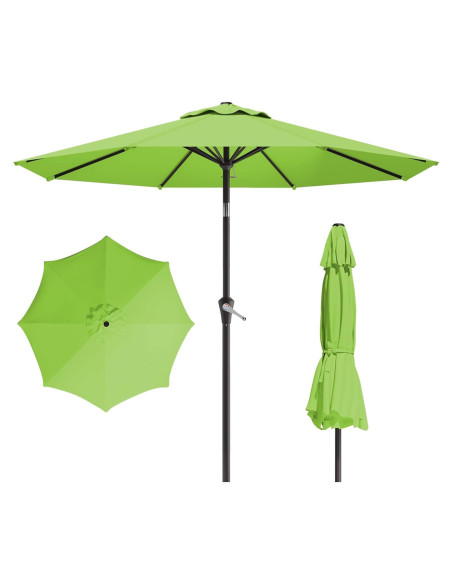 Sombrilla de Patio Tobeos 10 PIES Inclinable UV Impermeable Verde Sombrilla de Patio Tobeos 10 PIES Inclinable UV Impermeable Verde