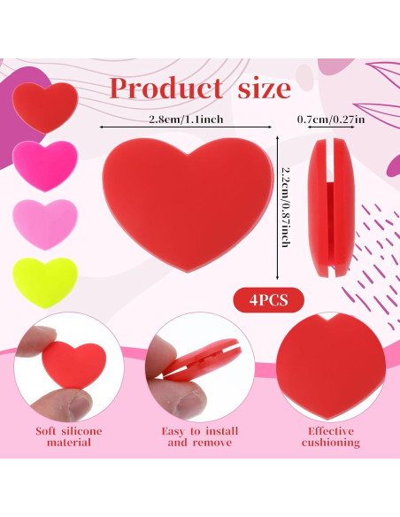 Amortiguadores de Tenis Giantree 4 Piezas Silicona Corazón