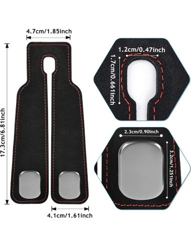 Ganchos para Reposacabezas Accevo - 2 Piezas de Metal con Cuero