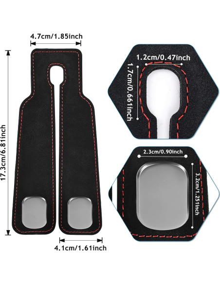 Ganchos para Reposacabezas Accevo - 2 Piezas de Metal con Cuero