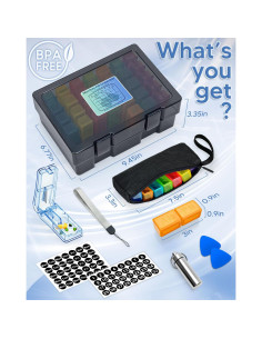 Organizador de Pastillas Mensual Friwole 2 Veces al Día Negro 2