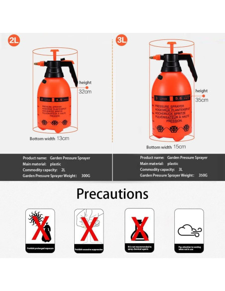 Pulverizador de Jardín JoyTube 2L con Boquilla Ajustable