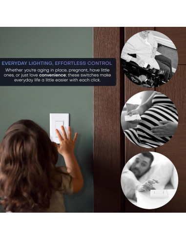 Interruptor de Luz Inalámbrico RunLessWire Negro - Autoalimentado