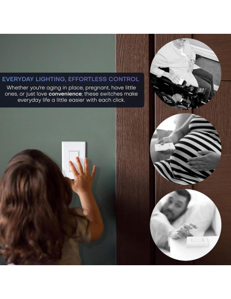 Interruptor de Luz Inalámbrico RunLessWire Negro - Autoalimentado