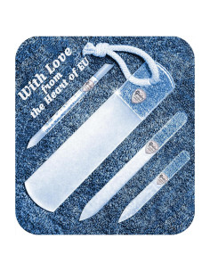 Juego de Lima de Uñas de Vidrio Gladzy - Kit Profesional 4 Piezas