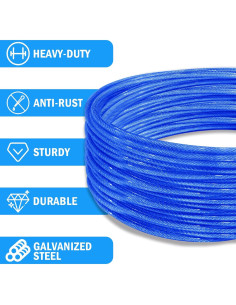 Línea de Ropa Exterior VIVBOO 12.19m con Ganchos de Metal 2