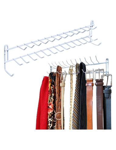 Organizador de Perchas para Corbatas Evelots - 54 Ganchos - Soporta 9 Kg