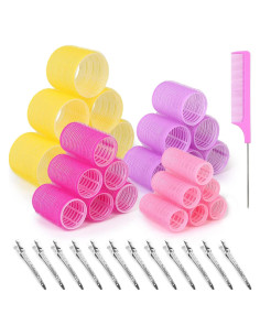 Juego de Rulos Autoadhesivos Anezus 48 Piezas 4 Tamaños