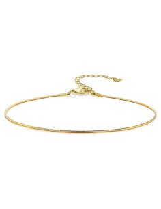 Tobillera de Oro 18K para Mujeres - Cadena de Serpiente 21.6 cm