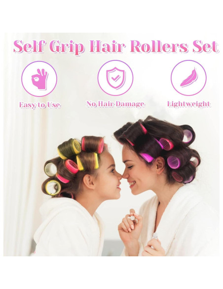 Juego de Rulos Autoadhesivos Anezus 48 Piezas 4 Tamaños