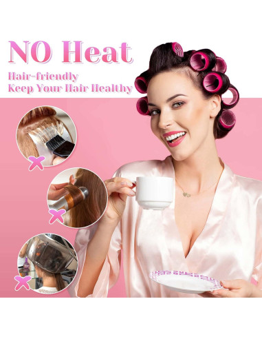 Juego de Rulos Autoadhesivos Anezus 48 Piezas 4 Tamaños