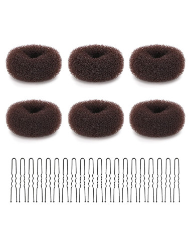 Juego de 6 Hacedores de Moños de Cabello Aivwis - Estilo Donut
