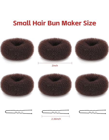 Juego de 6 Hacedores de Moños de Cabello Aivwis - Estilo Donut