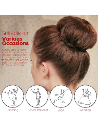 Juego de 6 Hacedores de Moños de Cabello Aivwis - Estilo Donut