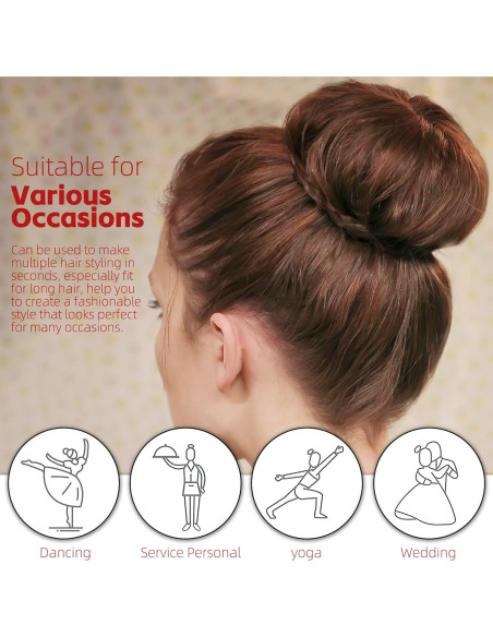 Juego de 6 Hacedores de Moños de Cabello Aivwis - Estilo Donut