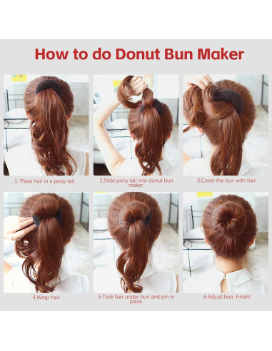 Juego de 6 Hacedores de Moños de Cabello Aivwis - Estilo Donut