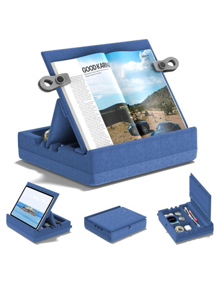 Soporte para Libros KDD Plegable con Almacenamiento Azul