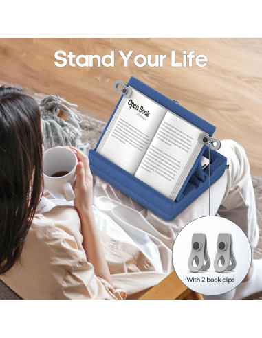 Soporte para Libros KDD Plegable con Almacenamiento Azul