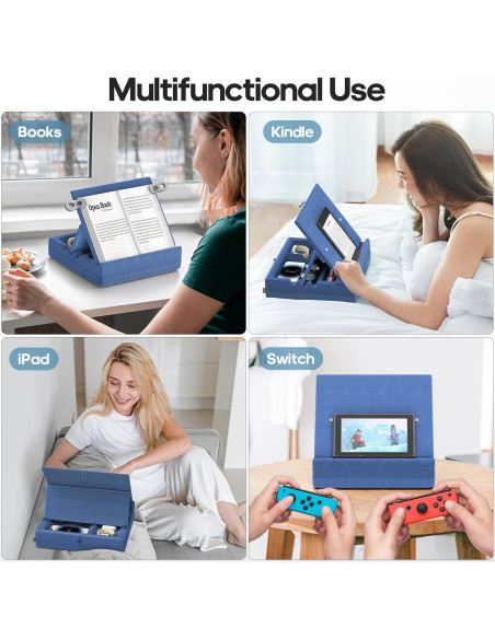 Soporte para Libros KDD Plegable con Almacenamiento Azul