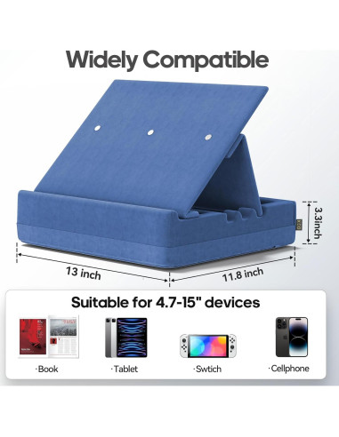 Soporte para Libros KDD Plegable con Almacenamiento Azul