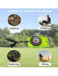 Brújula de Supervivencia 8VR para Senderismo Verde 2