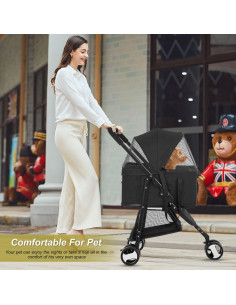 Carrito para Mascotas BestPet 3-en-1 Plegable Negro 19.96 kg 2
