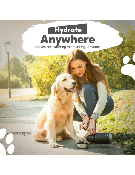 Botella de Agua Aislada WRTZ 32oz Acero Inoxidable Negro