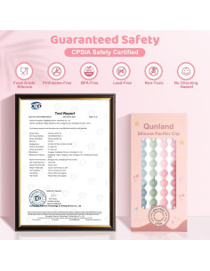 Clip de Chupete de Silicona 100% Grado Alimenticio - Paquete de 4 2