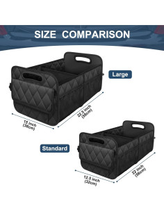 Organizador de Maletero de Coche Olosar Mediano Negro Impermeable 2